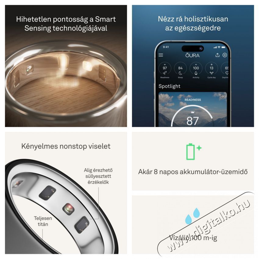 Oura Ring 4 Stealth, 10 Mobil / Kommunik&aacute;ci&oacute; / Smart - Okos eszk&ouml;z - Egy&eacute;b okos eszk&ouml;z - 527769