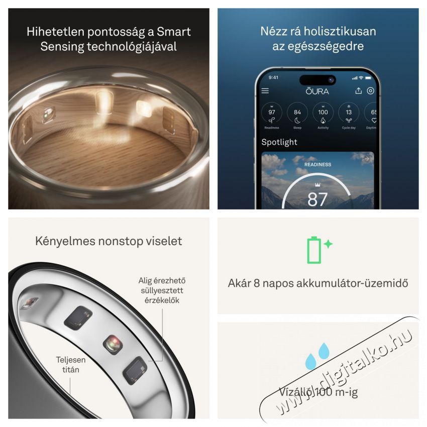 Oura Ring 4 Stealth, 15 Mobil / Kommunik&aacute;ci&oacute; / Smart - Okos eszk&ouml;z - Egy&eacute;b okos eszk&ouml;z - 527774