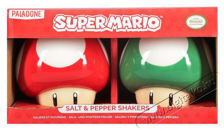 PALADONE Super Mario - Mushroom Salt and Pepper - bors- &eacute;s s&oacute;sz&oacute;r&oacute; Konyhai term&eacute;kek - Konyhai eszk&ouml;z - S&oacute; &eacute;s bors &ouml;rlő - 527834