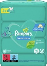 PAMPERS Fresh Clean XXL 4 &times; 80 db Nedves t&ouml;rlőkendő Sz&eacute;ps&eacute;g&aacute;pol&aacute;s / Eg&eacute;szs&eacute;g - Baba mama term&eacute;k - Egy&eacute;b baba mama term&eacute;k - 531417