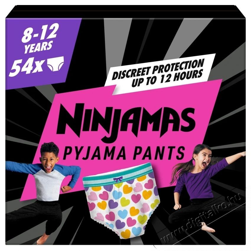 PAMPERS Pampers Ninjamas Pyjama Pants Sz&iacute;vecsk&eacute;k 8 - 12 &eacute;v (54 db) Sz&eacute;ps&eacute;g&aacute;pol&aacute;s / Eg&eacute;szs&eacute;g - Baba mama term&eacute;k - Egy&eacute;b baba mama term&eacute;k - 537954