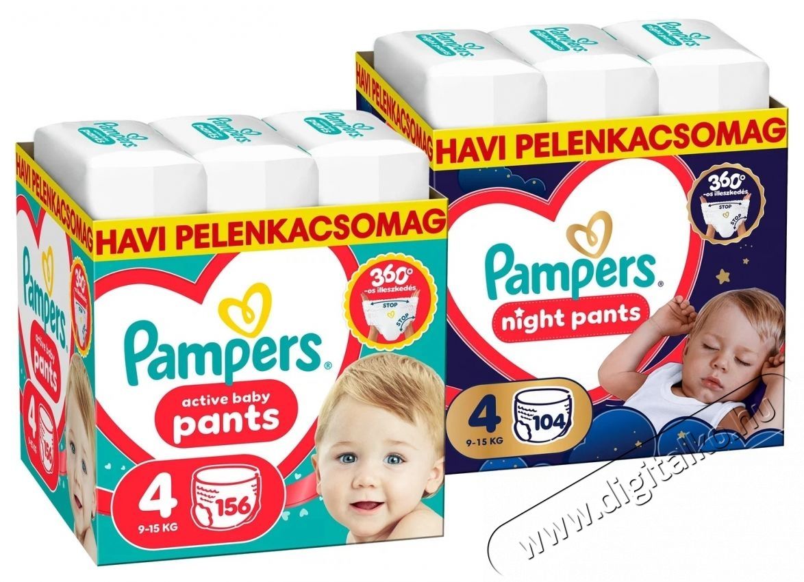 PAMPERS Pants Night 4 (104 db) + PAMPERS Pants 4 (156 db) Sz&eacute;ps&eacute;g&aacute;pol&aacute;s / Eg&eacute;szs&eacute;g - Baba mama term&eacute;k - Egy&eacute;b baba mama term&eacute;k - 537960