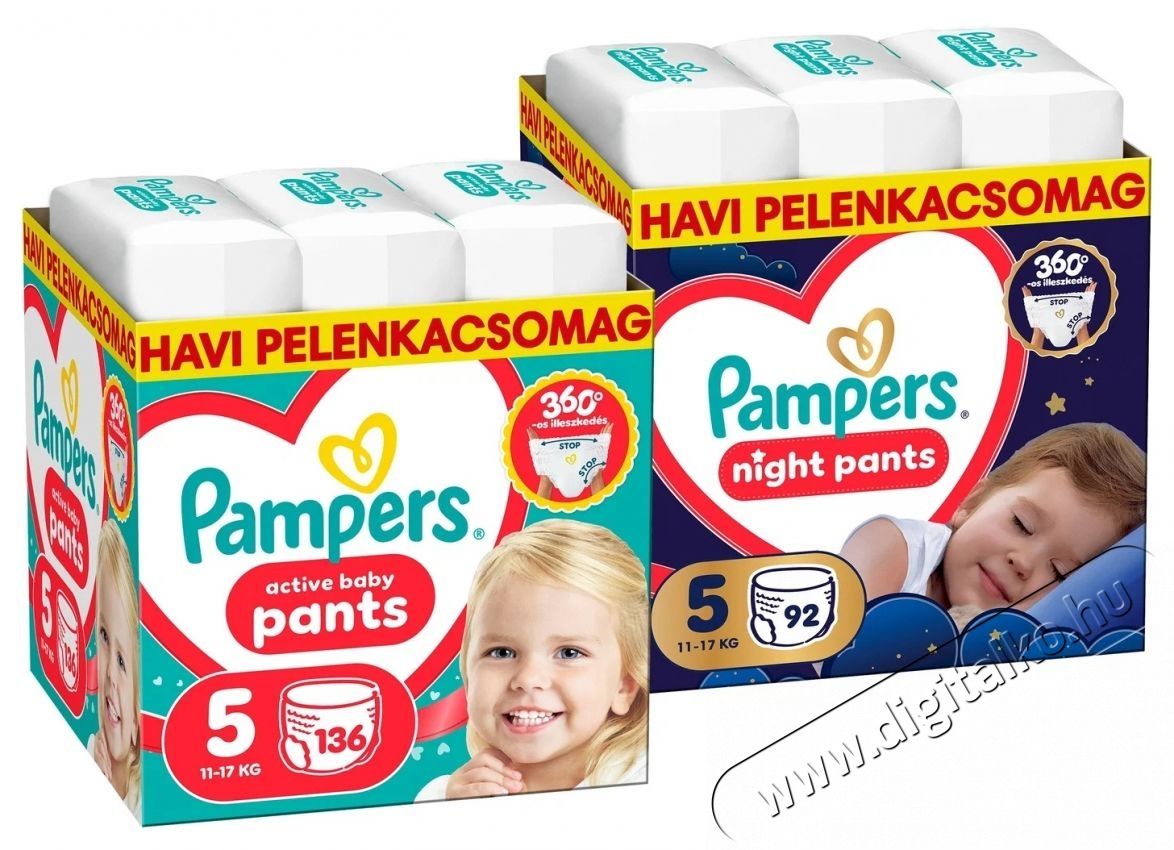 PAMPERS Pants Night 5 (92 db) + PAMPERS Pants 5 (136 db) Sz&eacute;ps&eacute;g&aacute;pol&aacute;s / Eg&eacute;szs&eacute;g - Baba mama term&eacute;k - Egy&eacute;b baba mama term&eacute;k - 537952