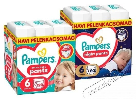 PAMPERS Pants Night (80 db) + PAMPERS Pants 6 (120 db) Sz&eacute;ps&eacute;g&aacute;pol&aacute;s / Eg&eacute;szs&eacute;g - Baba mama term&eacute;k - Egy&eacute;b baba mama term&eacute;k - 537973