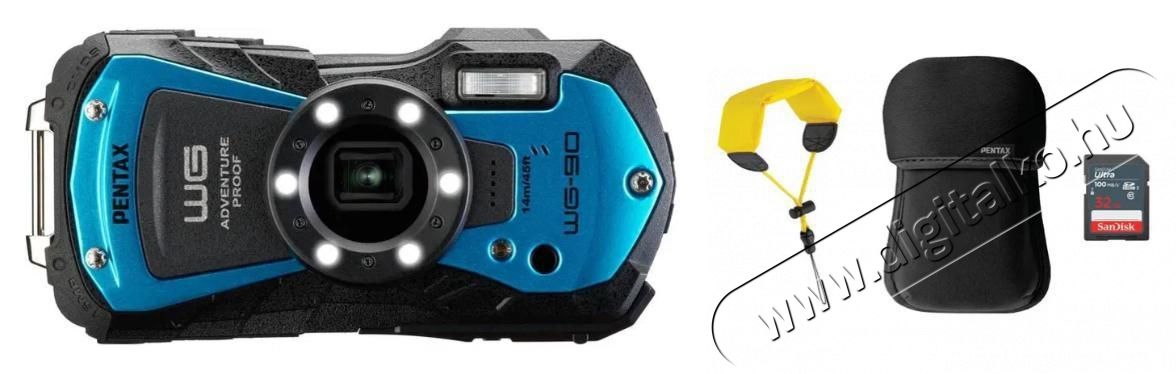 Pentax WG-90 Blue outdoor kit F&eacute;nyk&eacute;pezőg&eacute;p / kamera - Mem&oacute;riak&aacute;rty&aacute;s videokamera - Kompakt - 520119