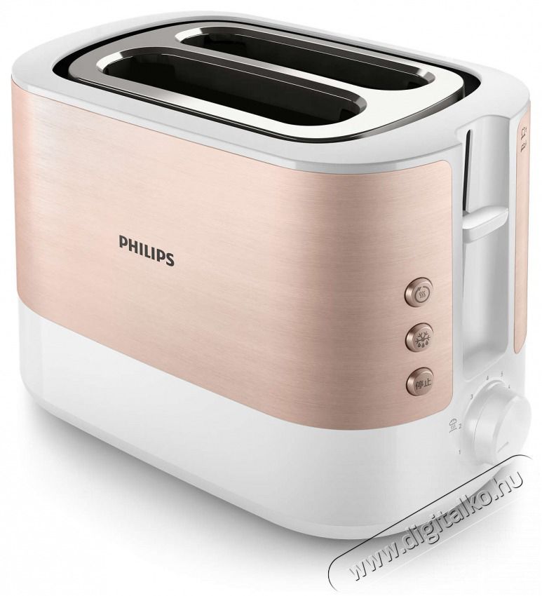 PHILIPS HD2638/11 Viva Collection r&oacute;zsasz&iacute;n-feh&eacute;r 2 szeletes keny&eacute;rpir&iacute;t&oacute; Konyhai term&eacute;kek - Konyhai kisg&eacute;p (s&uuml;t&eacute;s / főz&eacute;s / hűt&eacute;s / &eacute;telk&eacute;sz&iacute;t&eacute;s) - Keny&eacute;rpir&iacute;t&oacute; - 496761