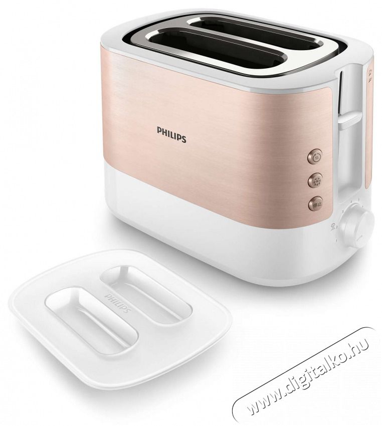PHILIPS HD2638/11 Viva Collection r&oacute;zsasz&iacute;n-feh&eacute;r 2 szeletes keny&eacute;rpir&iacute;t&oacute; Konyhai term&eacute;kek - Konyhai kisg&eacute;p (s&uuml;t&eacute;s / főz&eacute;s / hűt&eacute;s / &eacute;telk&eacute;sz&iacute;t&eacute;s) - Keny&eacute;rpir&iacute;t&oacute; - 496761