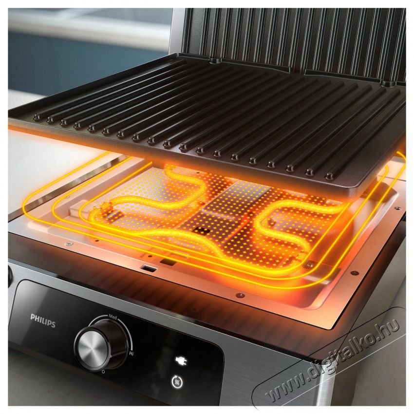 PHILIPS Series 5000 HD6301/90 ez&uuml;st kontakt grill Konyhai term&eacute;kek - Konyhai kisg&eacute;p (s&uuml;t&eacute;s / főz&eacute;s / hűt&eacute;s / &eacute;telk&eacute;sz&iacute;t&eacute;s) - Kontakt grill s&uuml;tő / s&uuml;tőlap - 502381