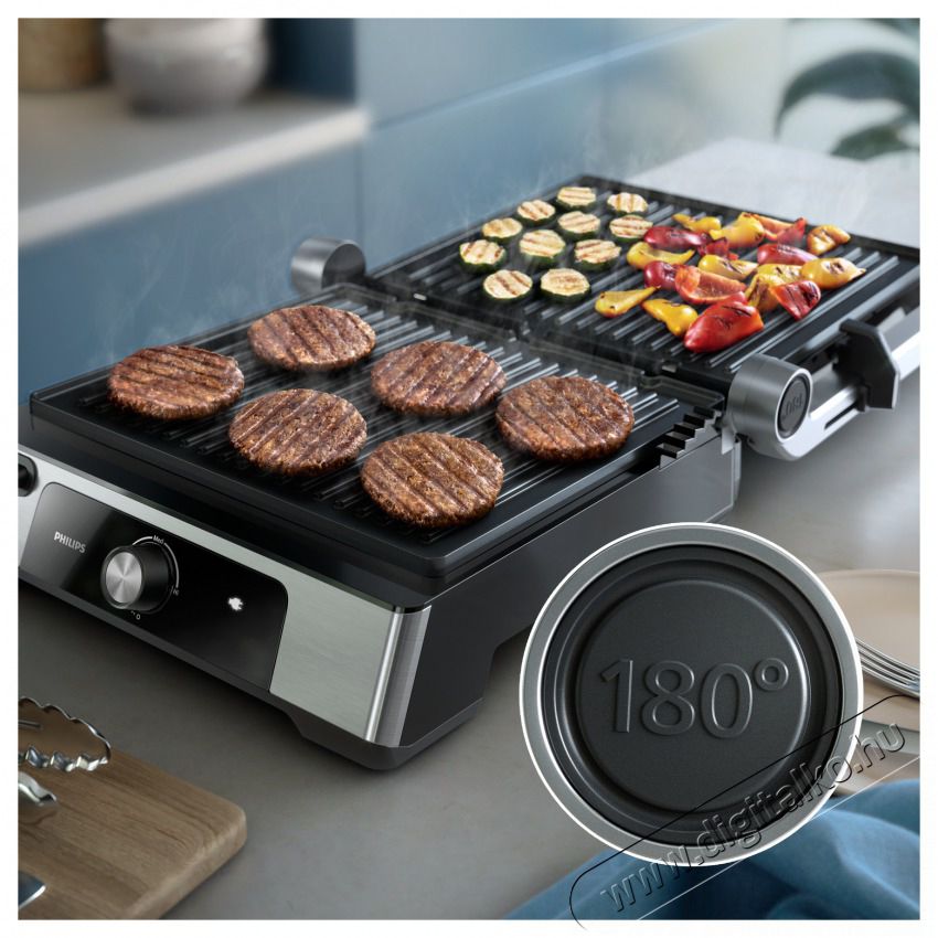 PHILIPS Series 5000 HD6301/90 ez&uuml;st kontakt grill Konyhai term&eacute;kek - Konyhai kisg&eacute;p (s&uuml;t&eacute;s / főz&eacute;s / hűt&eacute;s / &eacute;telk&eacute;sz&iacute;t&eacute;s) - Kontakt grill s&uuml;tő / s&uuml;tőlap - 502381