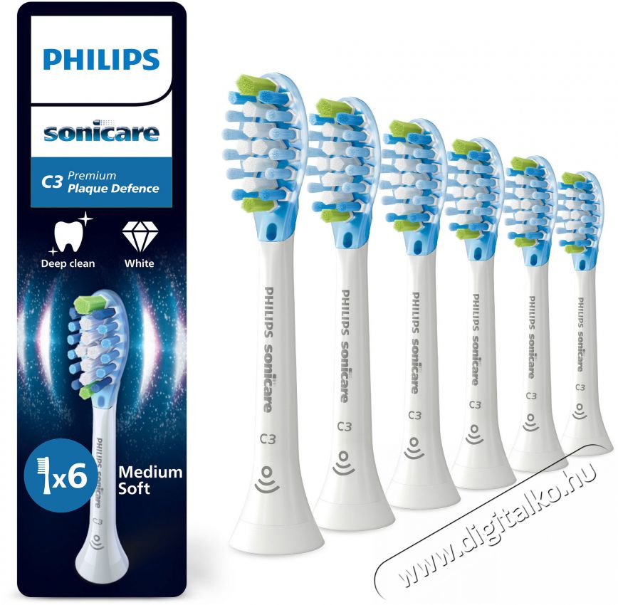 PHILIPS HX9046/87 Sonicare Premium Plaque Defence, 6 db Elektromos fogkefe fej Sz&eacute;ps&eacute;g&aacute;pol&aacute;s / Eg&eacute;szs&eacute;g - Sz&aacute;j / fog &aacute;pol&aacute;s - Elektromos fogkefe - 530303