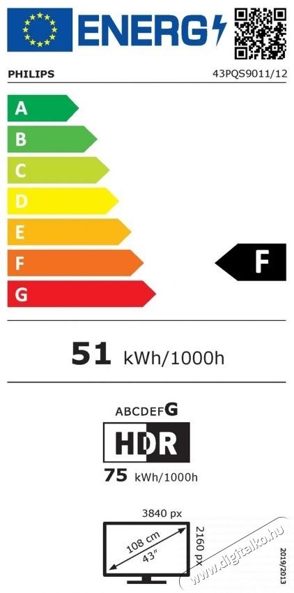 PHILIPS 43 Philips 43PQS9011 Telev&iacute;zi&oacute;k - LED telev&iacute;zi&oacute; - UHD 4K felbont&aacute;s&uacute; - 540464