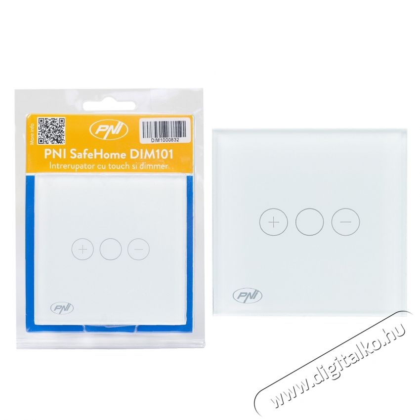 PNI SafeHome DIM101 egyszerű kapcsol&oacute; &eacute;rint&eacute;ssel &eacute;s f&eacute;nyerő-szab&aacute;lyz&oacute;val, 1X700W, fesz&uuml;lts&eacute;g alatt, nulla n&eacute;lk&uuml;l, &uuml;veg, feh&eacute;r H&aacute;ztart&aacute;s / Otthon / K&uuml;lt&eacute;r - Vil&aacute;g&iacute;t&aacute;s / elektromoss&aacute;g - L&aacute;mpa kieg&eacute;sz&iacute;tő - 540478