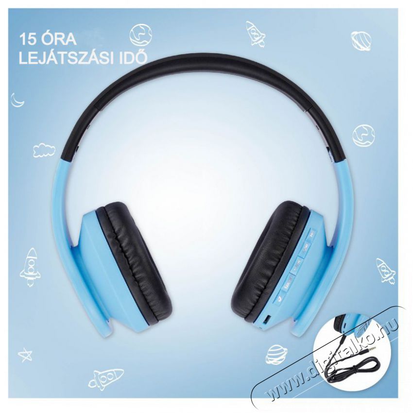 PowerLocus P1 Kids Black/Blue Audio-Video / Hifi / Multim&eacute;dia - F&uuml;l &eacute;s Fejhallgat&oacute;k - Fejhallgat&oacute; mikrofonnal / headset - 525685