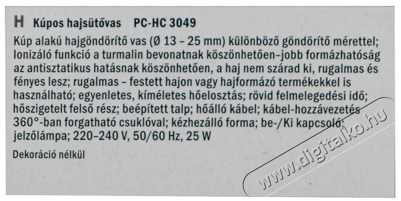 ProfiCare PC-HC 3049 Hajs&uuml;tő - feh&eacute;r arany Sz&eacute;ps&eacute;g&aacute;pol&aacute;s / Eg&eacute;szs&eacute;g - Haj&aacute;pol&aacute;s - Hajs&uuml;tővas / g&ouml;nd&ouml;r&iacute;tő - 359626