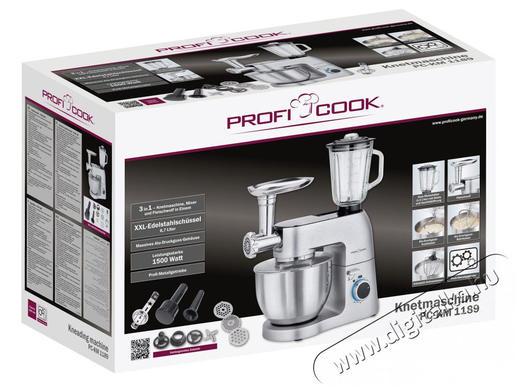 Proficook PC-KM 1189 Konyhai robotg&eacute;p Konyhai term&eacute;kek - Konyhai kisg&eacute;p (elők&eacute;sz&iacute;t&eacute;s / feldolgoz&aacute;s) - Konyhai robotg&eacute;p - 359617