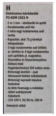 Proficook PC-KSW 1021 k&aacute;v&eacute;dar&aacute;l&oacute; Konyhai term&eacute;kek - K&aacute;v&eacute;főző / k&aacute;v&eacute;&ouml;rlő / kieg&eacute;sz&iacute;tő - K&aacute;v&eacute;dar&aacute;l&oacute; / őrlő - 348001