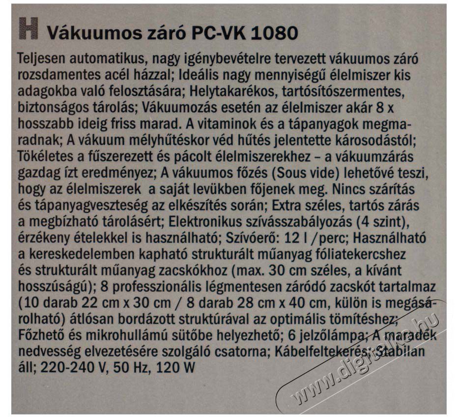 Proficook PC-VK 1080 v&aacute;kuumf&oacute;li&aacute;z&oacute; g&eacute;p Konyhai term&eacute;kek - F&oacute;liahegesztő - F&oacute;liahegesztő - 348017