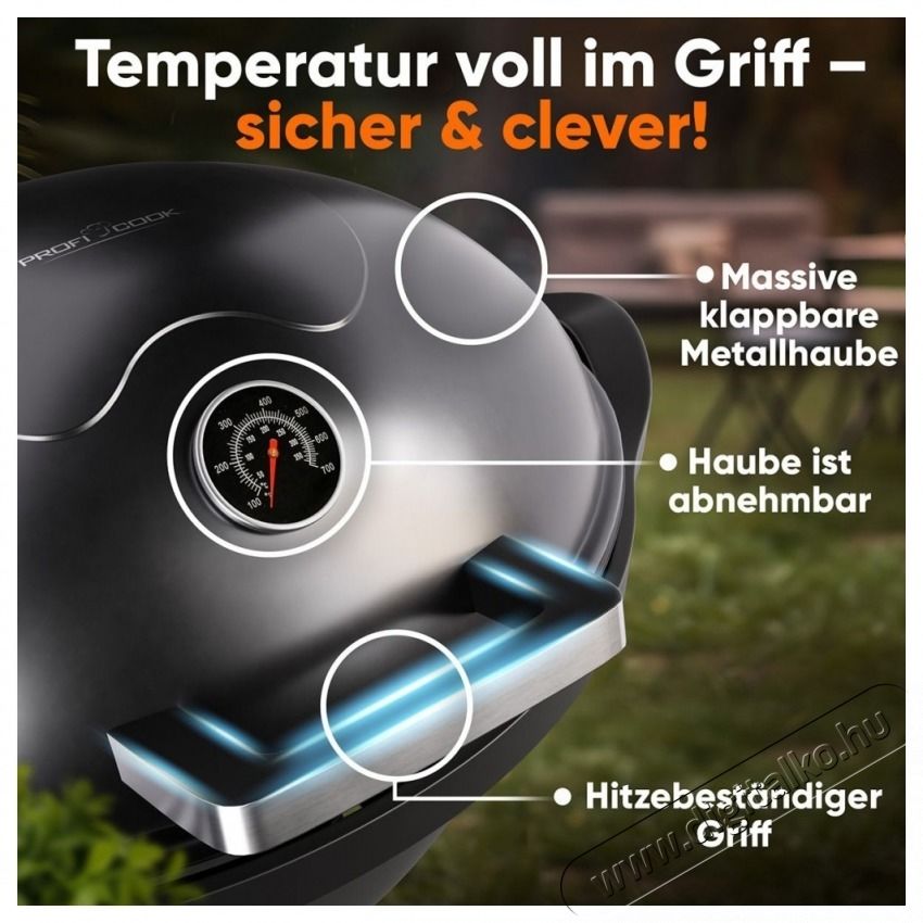 Proficook PC-BQS 1303 fekete Barbeque &aacute;ll&oacute;grill H&aacute;ztart&aacute;s / Otthon / K&uuml;lt&eacute;r - K&uuml;lt&eacute;r / kerti term&eacute;k / grill - Kerti grill - 531154