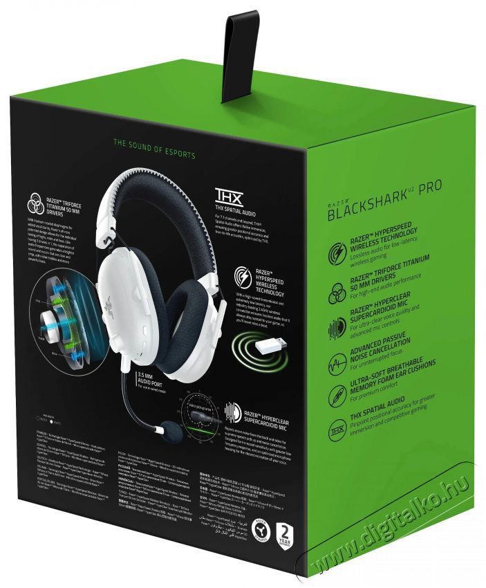 Razer Blackshark V2 Pro - White Ed. Audio-Video / Hifi / Multim&eacute;dia - F&uuml;l &eacute;s Fejhallgat&oacute;k - Fejhallgat&oacute; - 494255