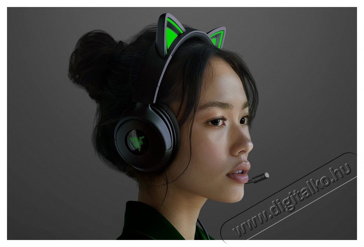 Razer Kraken Kitty V3 X - Black gamer fejhallgat&oacute; Audio-Video / Hifi / Multim&eacute;dia - F&uuml;l &eacute;s Fejhallgat&oacute;k - Fejhallgat&oacute; mikrofonnal / headset - 535641