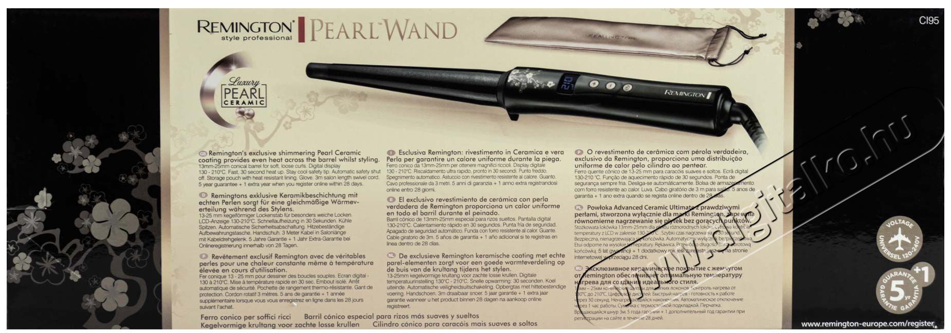 Remington CI95 Pearl Hajs&uuml;tővas Sz&eacute;ps&eacute;g&aacute;pol&aacute;s / Eg&eacute;szs&eacute;g - Haj&aacute;pol&aacute;s - Hajs&uuml;tővas / g&ouml;nd&ouml;r&iacute;tő - 280845