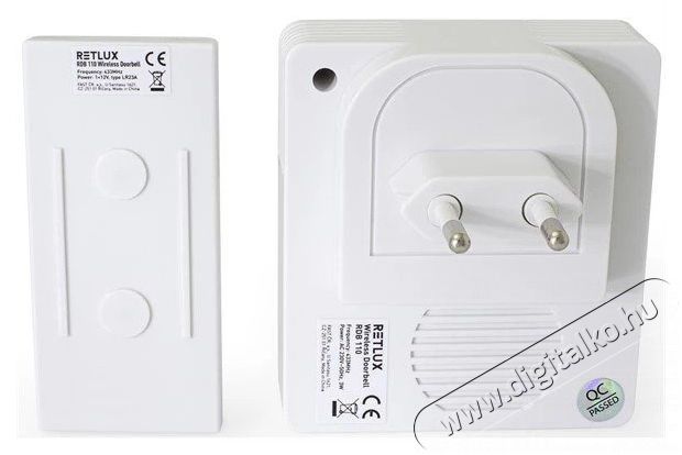 Retlux RDB 110 csengő 230V+elemes gomb H&aacute;ztart&aacute;s / Otthon / K&uuml;lt&eacute;r - Lak&aacute;sfelszerel&eacute;s - Csengő - 495606
