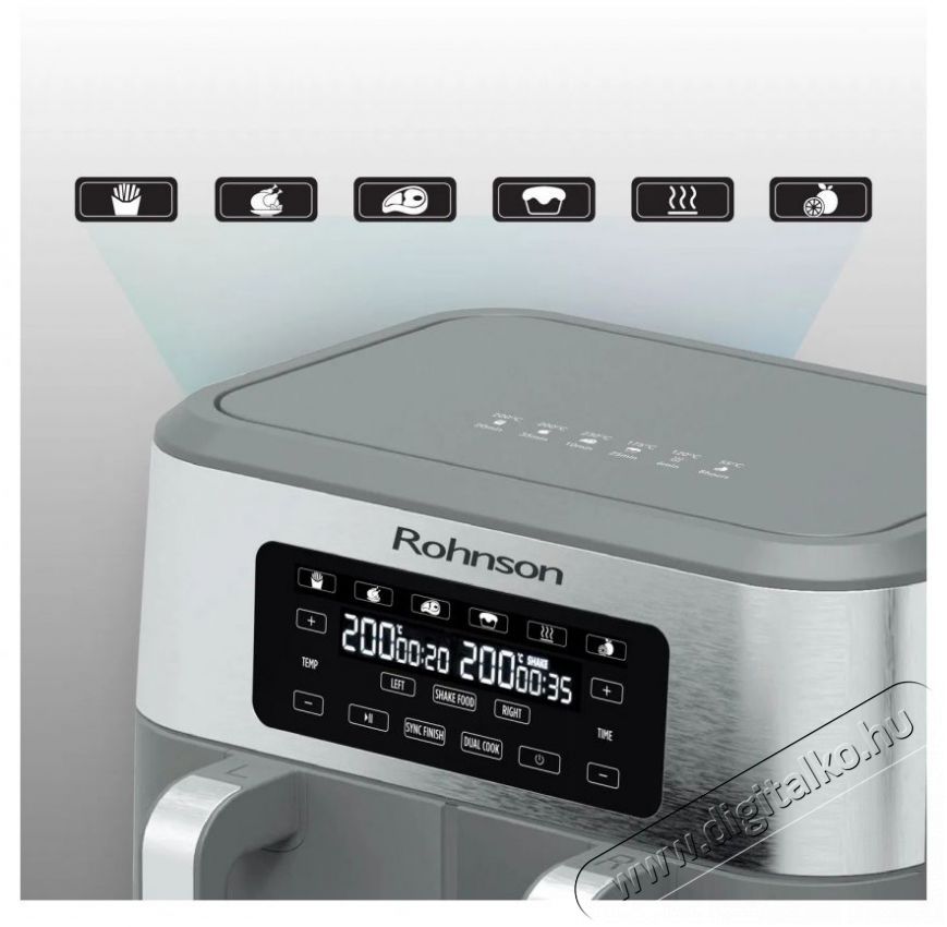 Rohnson R-2844 - 2x 4,25l Konyhai term&eacute;kek - Konyhai kisg&eacute;p (s&uuml;t&eacute;s / főz&eacute;s / hűt&eacute;s / &eacute;telk&eacute;sz&iacute;t&eacute;s) - L&eacute;gkever&eacute;ses főzőg&eacute;p / elektromos kukta / multifunkci&oacute;s s&uuml;tő - 521212