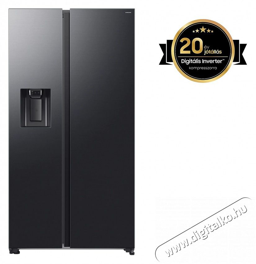 SAMSUNG RS70F64KEFEO Side-by-Side hűtőszekr&eacute;ny AI Energia &uuml;zemm&oacute;ddal 640 L, fekete Konyhai term&eacute;kek - Hűtő, fagyaszt&oacute; (szabadon&aacute;ll&oacute;) - Amerikai t&iacute;pus&uacute; Side By Side hűtő - 505308
