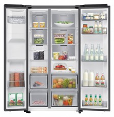 SAMSUNG RS70F64KEFEO Side-by-Side hűtőszekr&eacute;ny AI Energia &uuml;zemm&oacute;ddal 640 L, fekete Konyhai term&eacute;kek - Hűtő, fagyaszt&oacute; (szabadon&aacute;ll&oacute;) - Amerikai t&iacute;pus&uacute; Side By Side hűtő - 505308