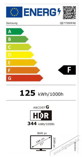 SAMSUNG QE77S90FAEXXH 196cm-es OLED 4K Vision AI Smart TV Telev&iacute;zi&oacute;k - OLED telev&iacute;zi&oacute; - UHD 4K felbont&aacute;s&uacute; - 506025