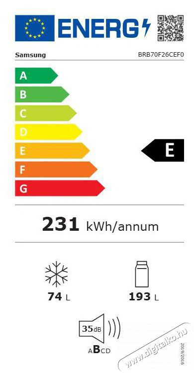 SAMSUNG BRB70F26CEF0EO Be&eacute;p&iacute;thető alulfagyaszt&oacute;s kombin&aacute;lt hűtő Konyhai term&eacute;kek - Hűtő, fagyaszt&oacute; (be&eacute;p&iacute;thető) - Alulfagyaszt&oacute;s kombin&aacute;lt hűtő - 527924