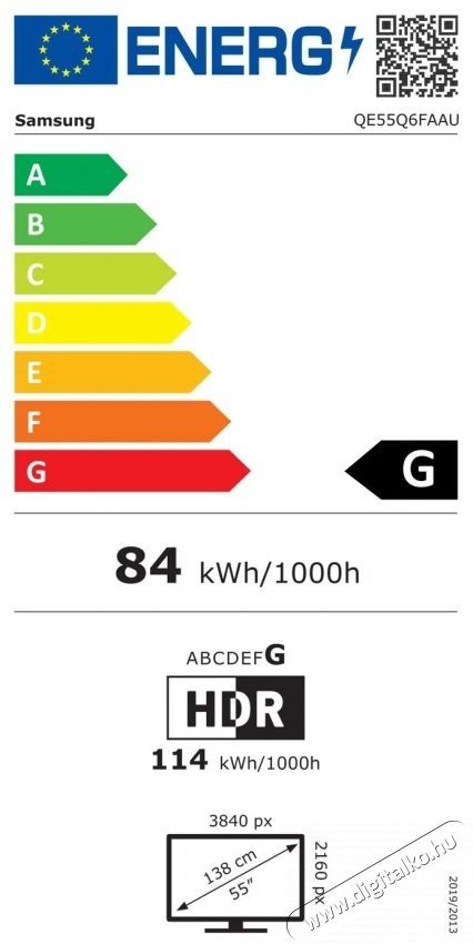 SAMSUNG 55 QE55Q6F 4K UHD Smart QLED TV Telev&iacute;zi&oacute;k - LED telev&iacute;zi&oacute; - UHD 4K felbont&aacute;s&uacute; - 338480