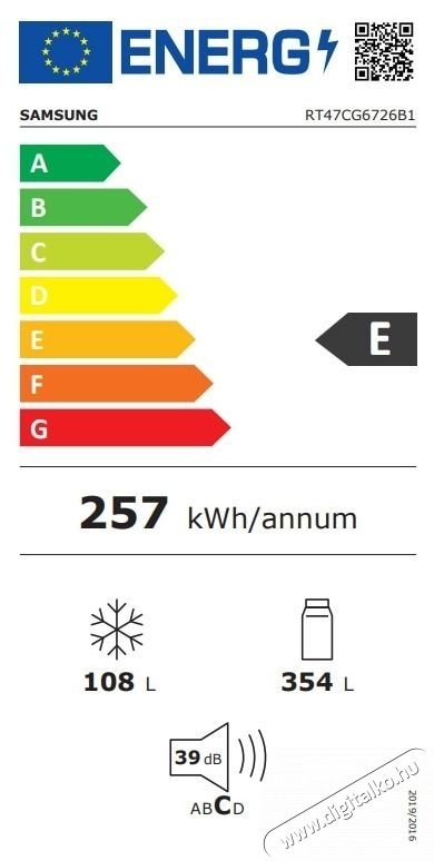 SAMSUNG RT47CG6726B1EO K&eacute;tajt&oacute;s hűtőszekr&eacute;ny, 462 l, E energiaoszt&aacute;ly, No Frost, V&iacute;zadagol&oacute;, All Around Cooling, WiFi, Smart Control, S&ouml;t&eacute;t inox Konyhai term&eacute;kek - Hűtő, fagyaszt&oacute; (szabadon&aacute;ll&oacute;) - Fel&uuml;lfagyaszt&oacute;s kombin&aacute;lt hűtő - 533739