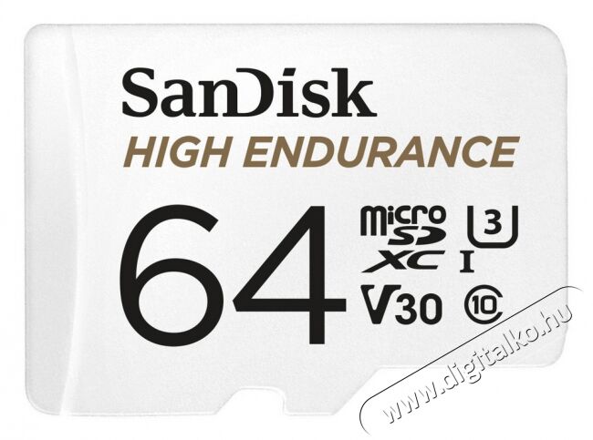 SanDisk 64GB MicroSDXC High Endurance CL10/U3/V30 (SDSQQNR-064G) mem&oacute;ria k&aacute;rtya Mem&oacute;ria k&aacute;rtya / Pendrive - MicroSD / MicroSDHC k&aacute;rtya - 349918