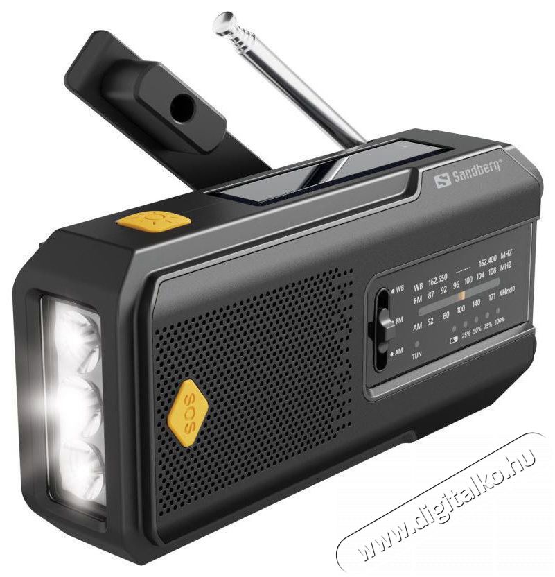 SANDBERG Surviovor All-in-1 Multifunkci&oacute;s r&aacute;di&oacute;, FM/AM, 2000 mAh, fekete Audio-Video / Hifi / Multim&eacute;dia - Hordozhat&oacute; CD / DVD / Multim&eacute;dia k&eacute;sz&uuml;l&eacute;k - Hordozhat&oacute; CD / Multim&eacute;dia r&aacute;di&oacute;magn&oacute; / Boombox - 525919