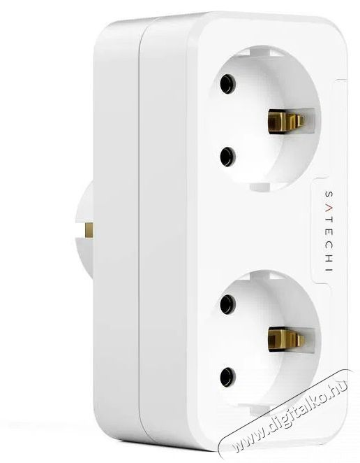 Satechi  Apple Homekit Dual Smart Outlet (EU), feh&eacute;r H&aacute;ztart&aacute;s / Otthon / K&uuml;lt&eacute;r - Okos otthon - Okos konnektor - 521388