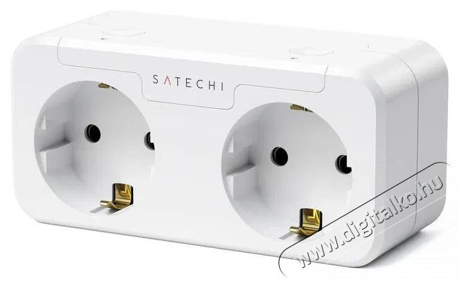 Satechi  Apple Homekit Dual Smart Outlet (EU), feh&eacute;r H&aacute;ztart&aacute;s / Otthon / K&uuml;lt&eacute;r - Okos otthon - Okos konnektor - 521388