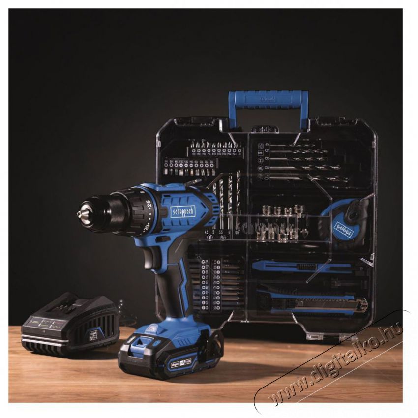 SCHEPPACH C-DTB74/1-X Akkus f&uacute;r&oacute;-csavaroz&oacute; + tartoz&eacute;kok, IXES 20 V (1&times;2 Ah) &Uacute;jdons&aacute;gok - &Uacute;j term&eacute;kek - 519134