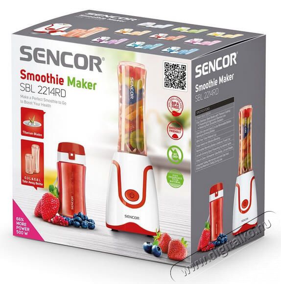Sencor SBL 2214RD Smoothie Mixer - piros Konyhai term&eacute;kek - Konyhai kisg&eacute;p (elők&eacute;sz&iacute;t&eacute;s / feldolgoz&aacute;s) - Turmixg&eacute;p - 342545