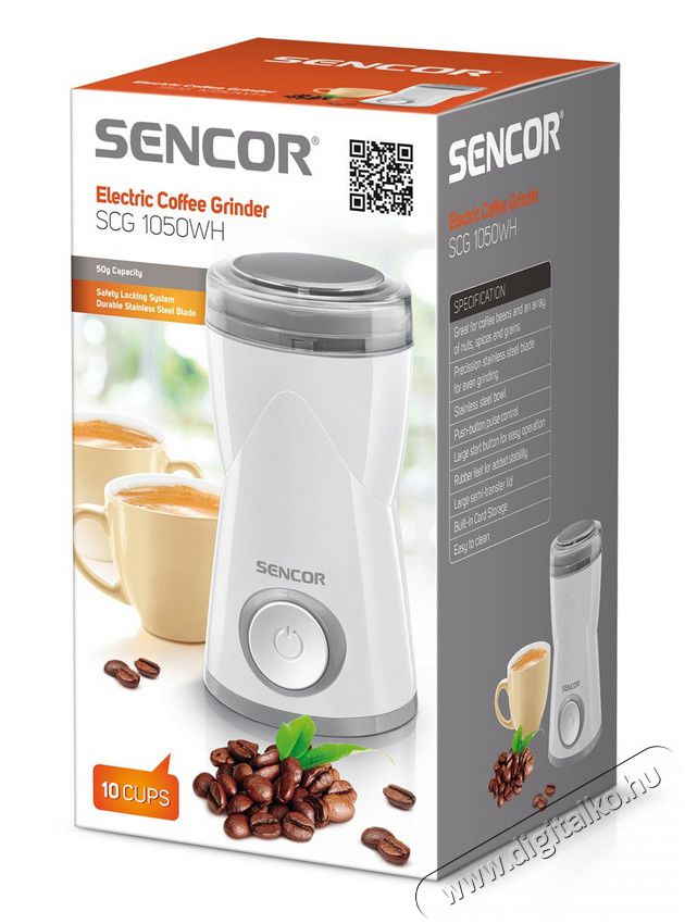 Sencor SCG 1050WH Elektromos k&aacute;v&eacute;dar&aacute;l&oacute; - feh&eacute;r Konyhai term&eacute;kek - K&aacute;v&eacute;főző / k&aacute;v&eacute;&ouml;rlő / kieg&eacute;sz&iacute;tő - K&aacute;v&eacute;dar&aacute;l&oacute; / őrlő - 274771