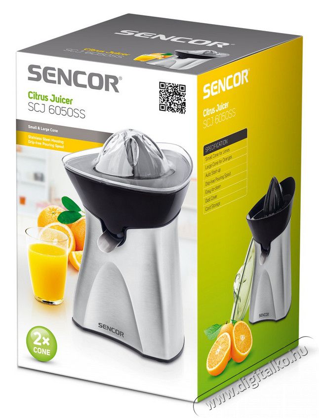 Sencor SCJ 6050SS citrusfacsar&oacute; Konyhai term&eacute;kek - Konyhai kisg&eacute;p (elők&eacute;sz&iacute;t&eacute;s / feldolgoz&aacute;s) - Citrus / gy&uuml;m&ouml;lcs facsar&oacute; - 274701