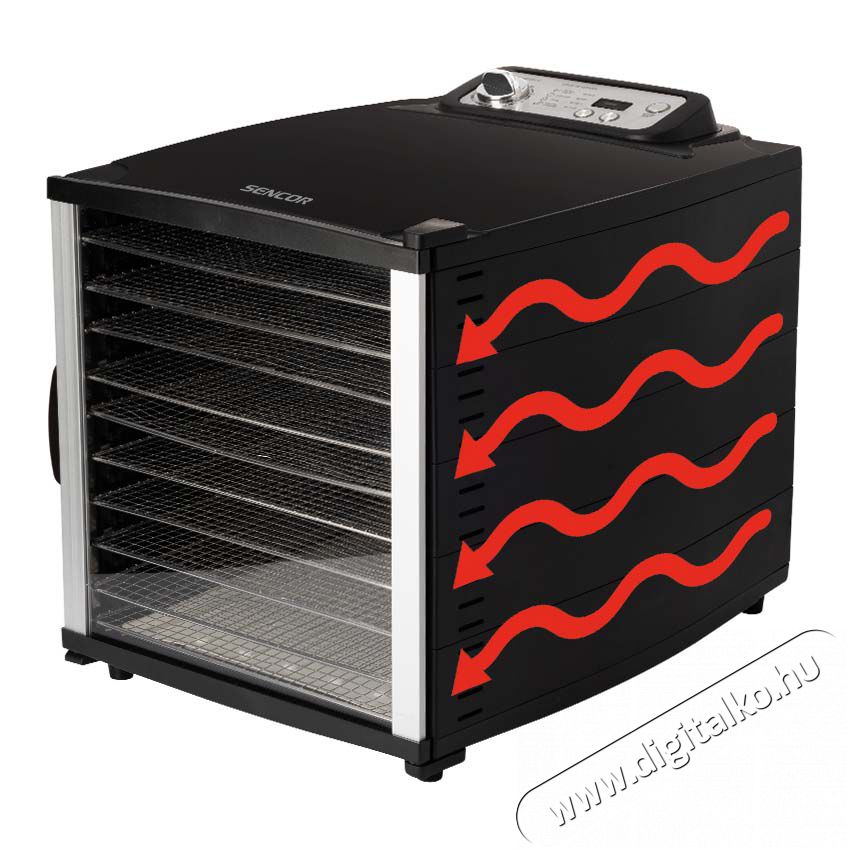 Sencor SFD 7000BK Aszal&oacute;g&eacute;p - fekete Konyhai term&eacute;kek - Konyhai kisg&eacute;p (s&uuml;t&eacute;s / főz&eacute;s / hűt&eacute;s / &eacute;telk&eacute;sz&iacute;t&eacute;s) - Gy&uuml;m&ouml;lcsaszal&oacute; - 351995