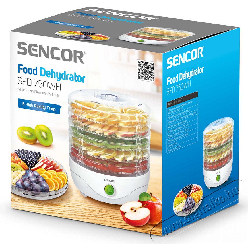 Sencor SFD 750WH gy&uuml;m&ouml;lcsaszal&oacute; Konyhai term&eacute;kek - Konyhai kisg&eacute;p (s&uuml;t&eacute;s / főz&eacute;s / hűt&eacute;s / &eacute;telk&eacute;sz&iacute;t&eacute;s) - Gy&uuml;m&ouml;lcsaszal&oacute; - 330714