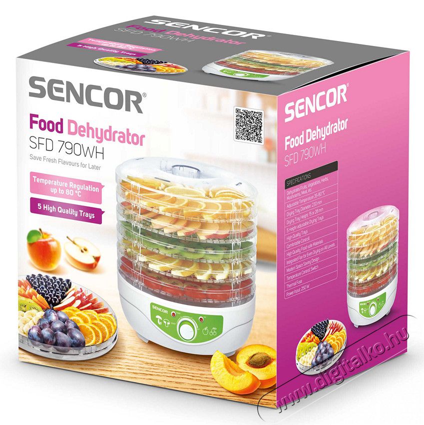 Sencor SFD 790WH gy&uuml;m&ouml;lcsaszal&oacute; Konyhai term&eacute;kek - Konyhai kisg&eacute;p (s&uuml;t&eacute;s / főz&eacute;s / hűt&eacute;s / &eacute;telk&eacute;sz&iacute;t&eacute;s) - Gy&uuml;m&ouml;lcsaszal&oacute; - 330715