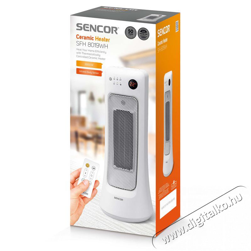 Sencor SFH 8019WH Ker&aacute;mia hősug&aacute;rz&oacute; H&aacute;ztart&aacute;s / Otthon / K&uuml;lt&eacute;r - Fűt&eacute;s - Fűtőventil&aacute;toros hősug&aacute;rz&oacute; - 351528