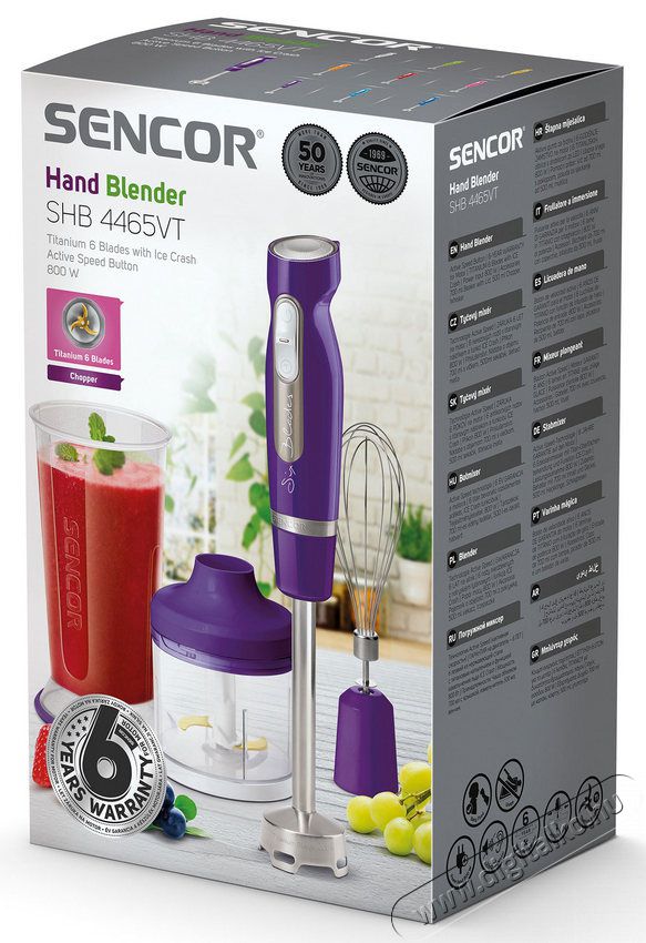 Sencor SHB 4465VT-EUE3 Botmixer szett Konyhai term&eacute;kek - Konyhai kisg&eacute;p (elők&eacute;sz&iacute;t&eacute;s / feldolgoz&aacute;s) - Botmixer - 364600
