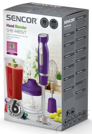 Sencor SHB 4465VT-EUE3 Botmixer szett Konyhai term&eacute;kek - Konyhai kisg&eacute;p (elők&eacute;sz&iacute;t&eacute;s / feldolgoz&aacute;s) - Botmixer - 364600