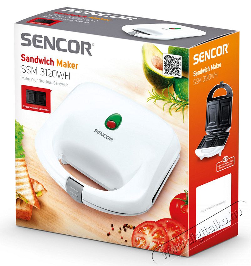Sencor SSM 3120WH szendvics s&uuml;tő Konyhai term&eacute;kek - Konyhai kisg&eacute;p (s&uuml;t&eacute;s / főz&eacute;s / hűt&eacute;s / &eacute;telk&eacute;sz&iacute;t&eacute;s) - Melegszendvics / gofri s&uuml;tő - 329097