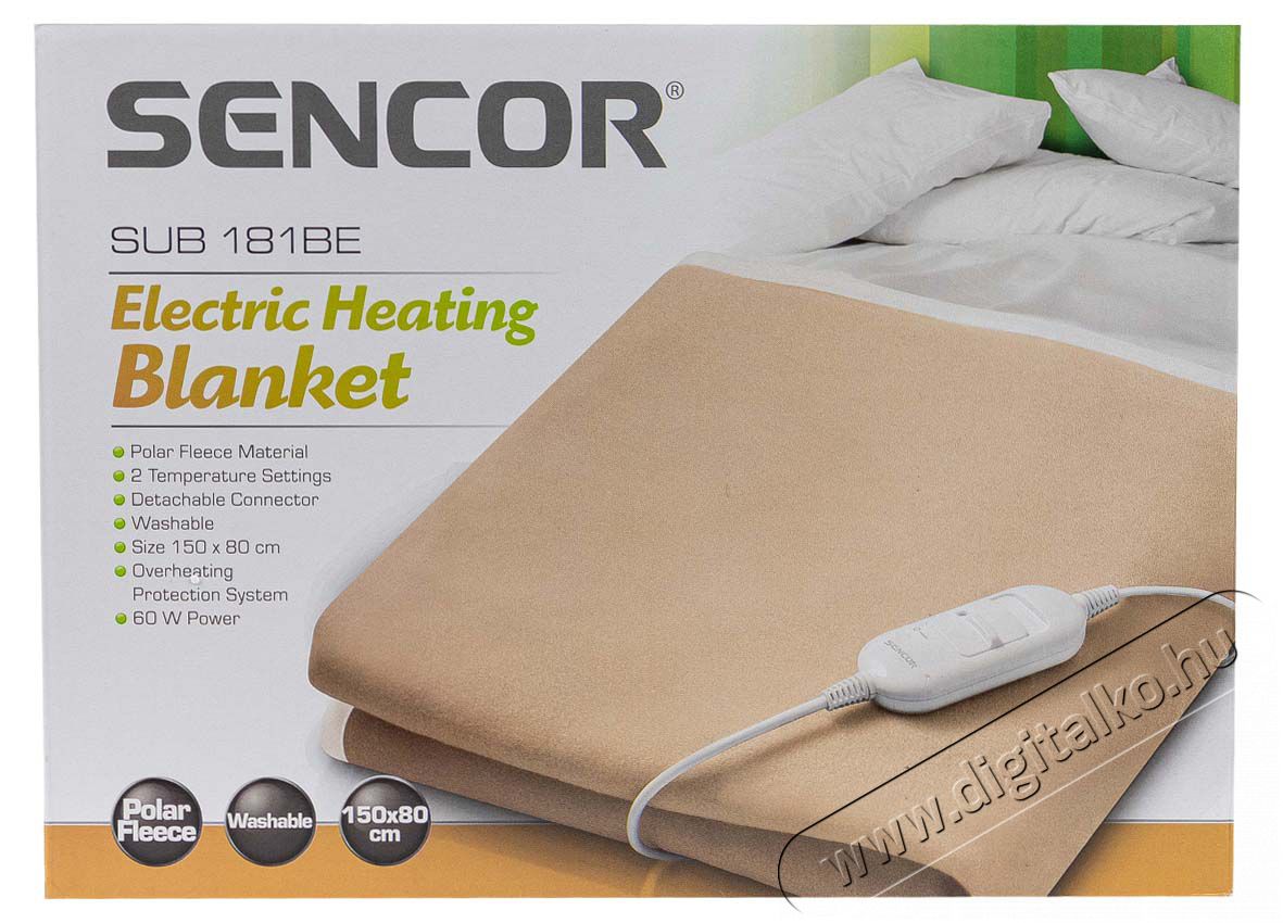 Sencor SUB 181BE elektromos &aacute;gymeleg&iacute;tő Sz&eacute;ps&eacute;g&aacute;pol&aacute;s / Eg&eacute;szs&eacute;g - Meleg&iacute;t&eacute;s - Elektromos &aacute;gymeleg&iacute;tő - 310089