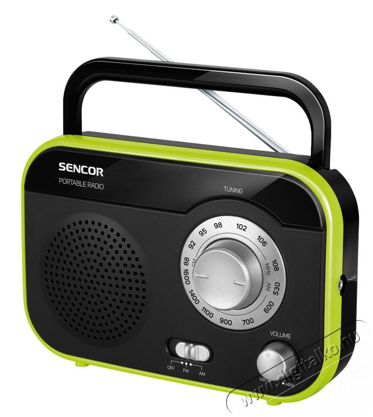 Sencor SRD 210 BGN Hordozhat&oacute; r&aacute;di&oacute;k&eacute;sz&uuml;l&eacute;k - fekete/z&ouml;ld Audio-Video / Hifi / Multim&eacute;dia - R&aacute;di&oacute; / &oacute;r&aacute;s r&aacute;di&oacute; - Hordozhat&oacute;, zseb-, t&aacute;ska r&aacute;di&oacute; - 275562